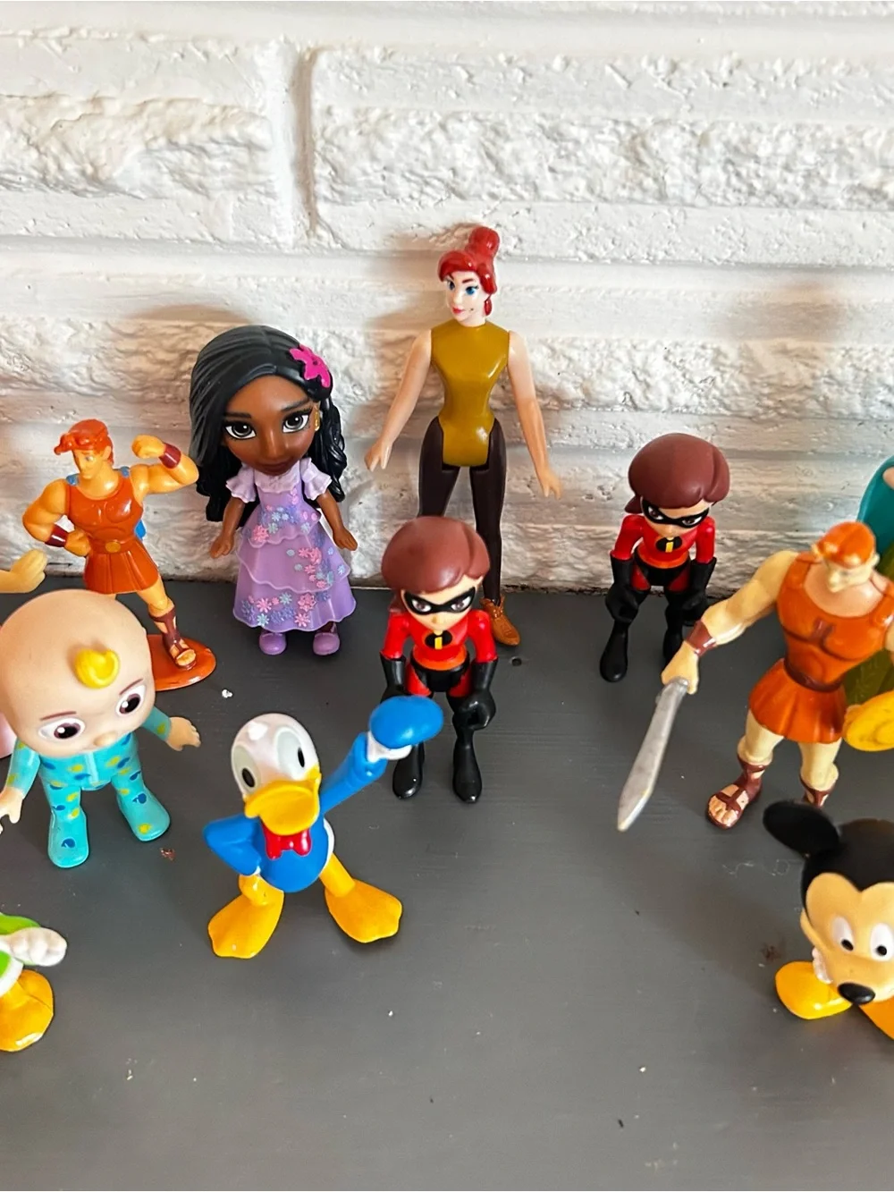 Disney Pixar Action Figures Lot Of 15 Hercules Mickey Princesses Agnes  2”-3.75”